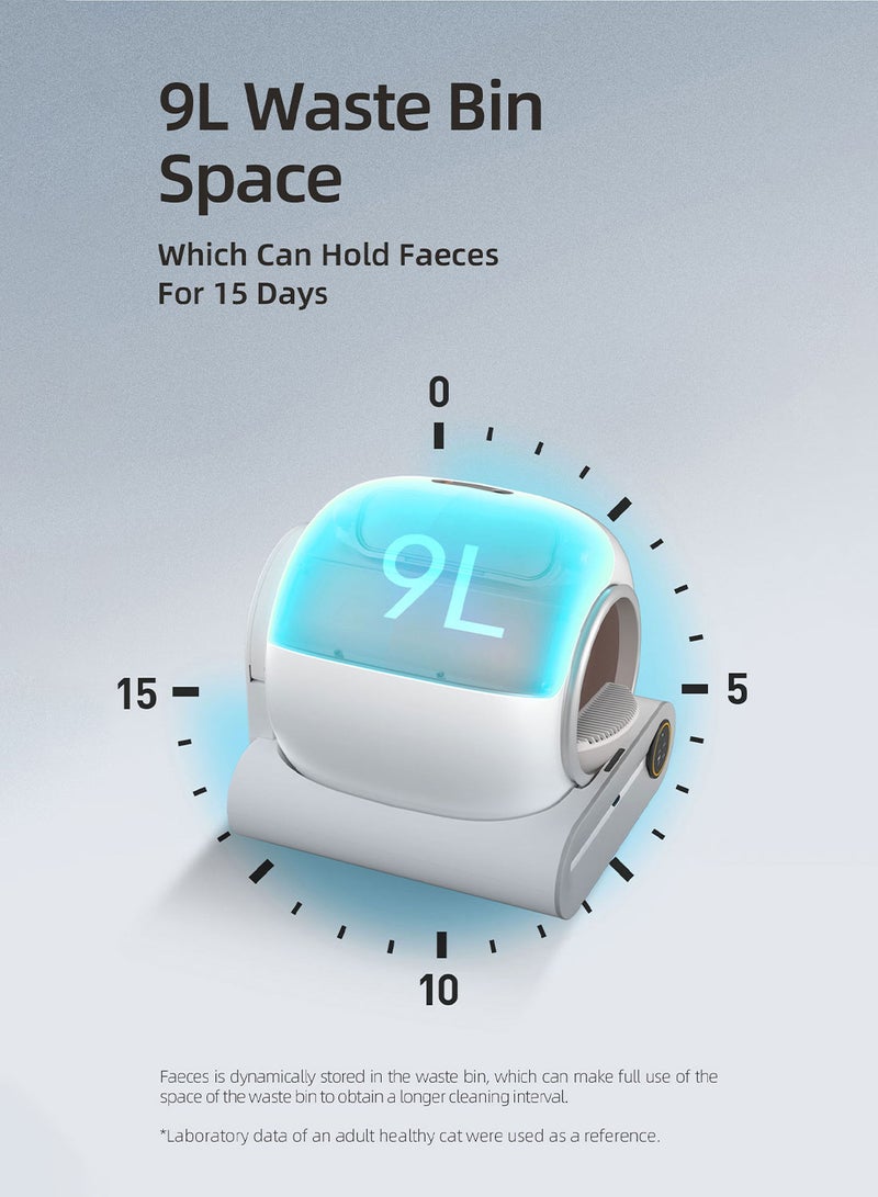 كيدل صندوق فضلات ذاتي التنظيف للقطط مع تحكم عبر التطبيق، صندوق فضلات أوتوماتيكي متعدد القطط، منخفض الضوضاء، صندوق فضلات للحيوانات الأليفة، صندوق فضلات للقطط. - Image 2